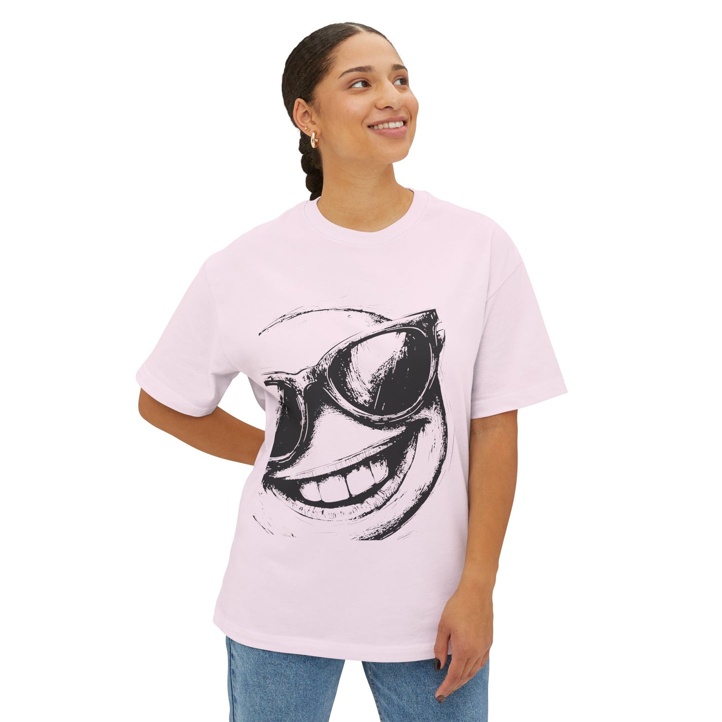 Smiley Vibes Oversized Boxy Tee