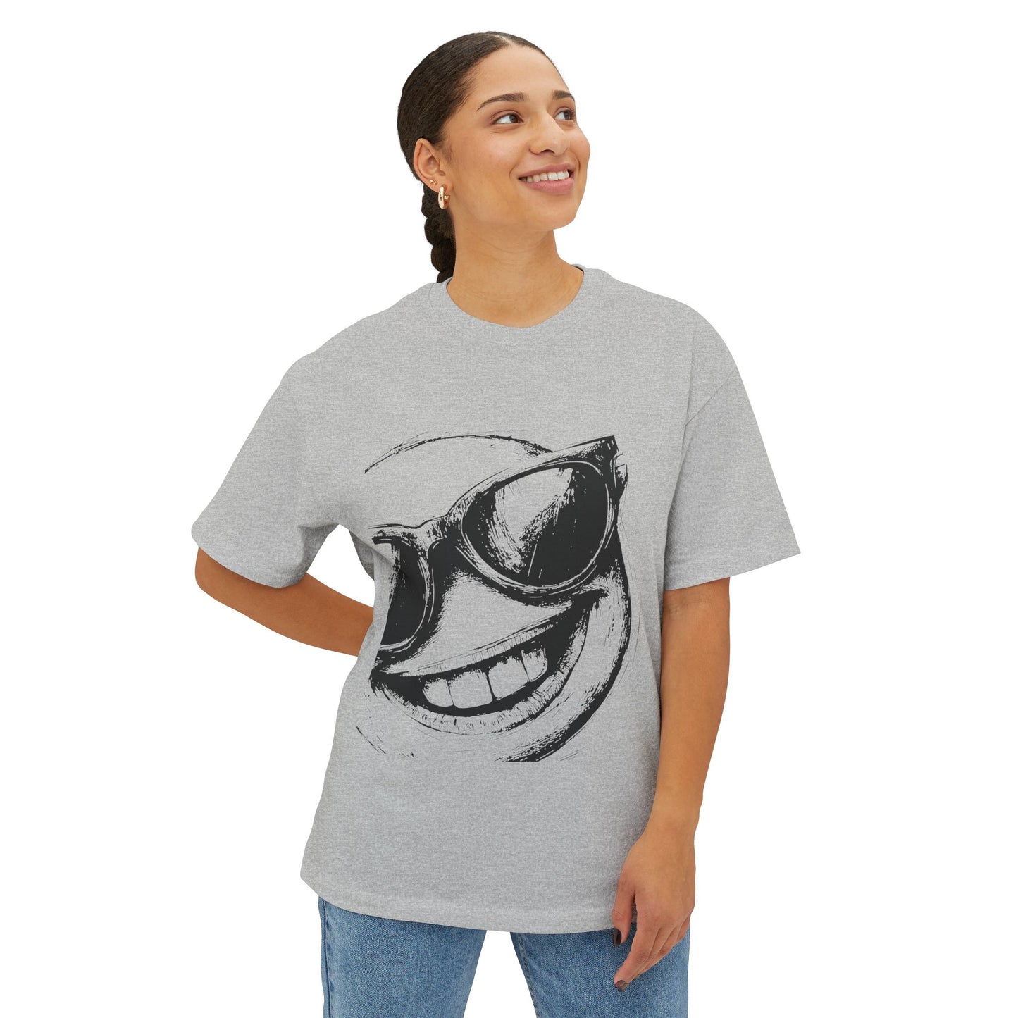 Smiley Vibes Oversized Boxy Tee