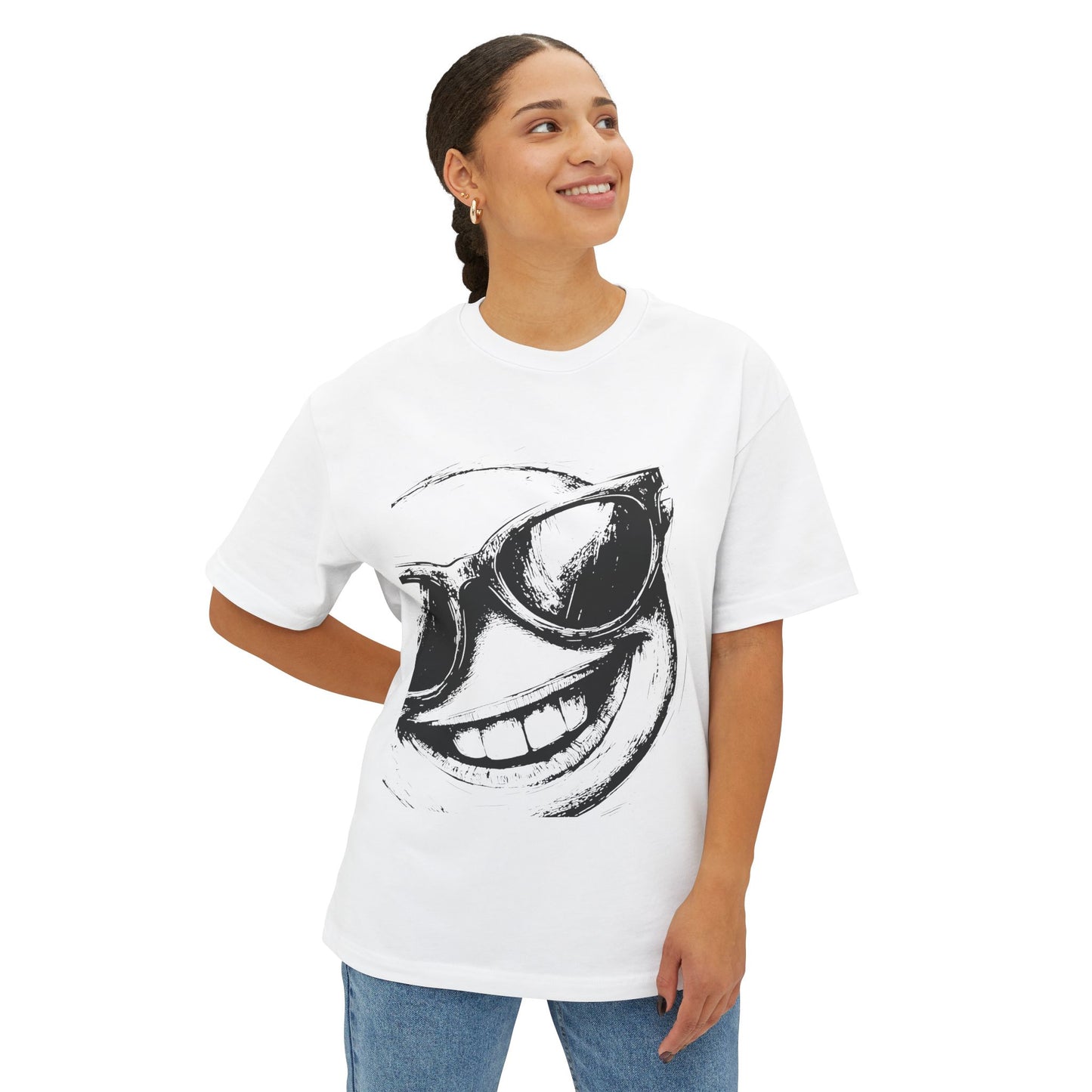 Smiley Vibes Oversized Boxy Tee