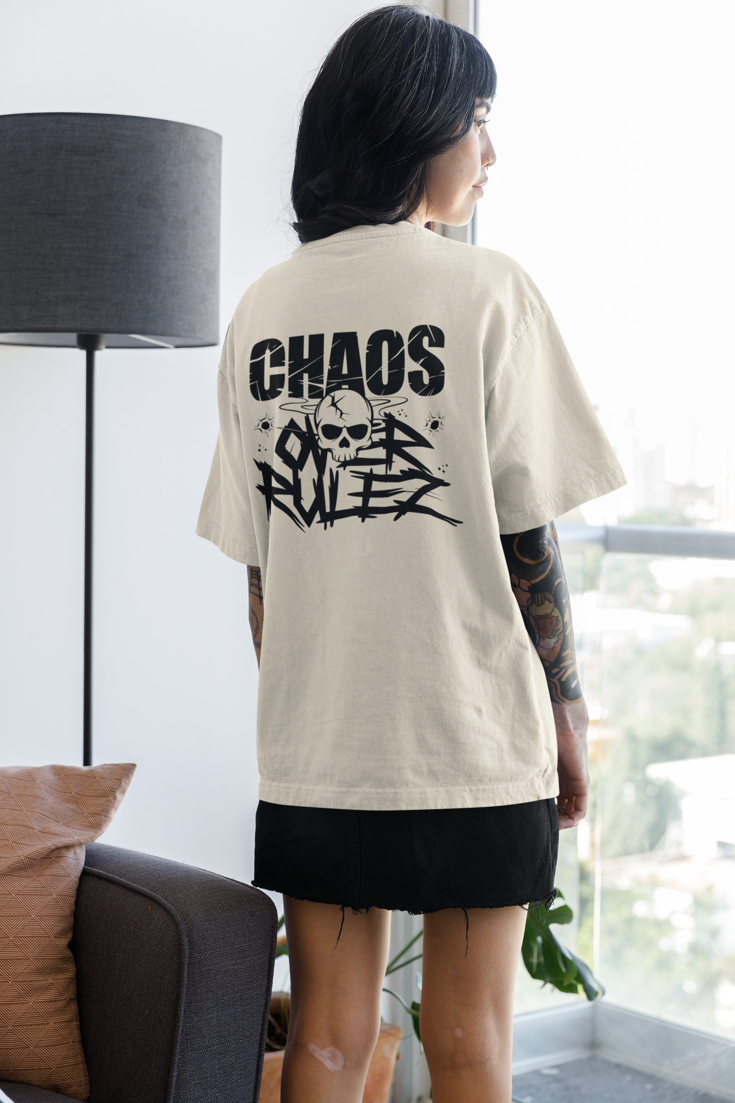 Chaos Over Rules - Unisex Oversized Boxy Tee