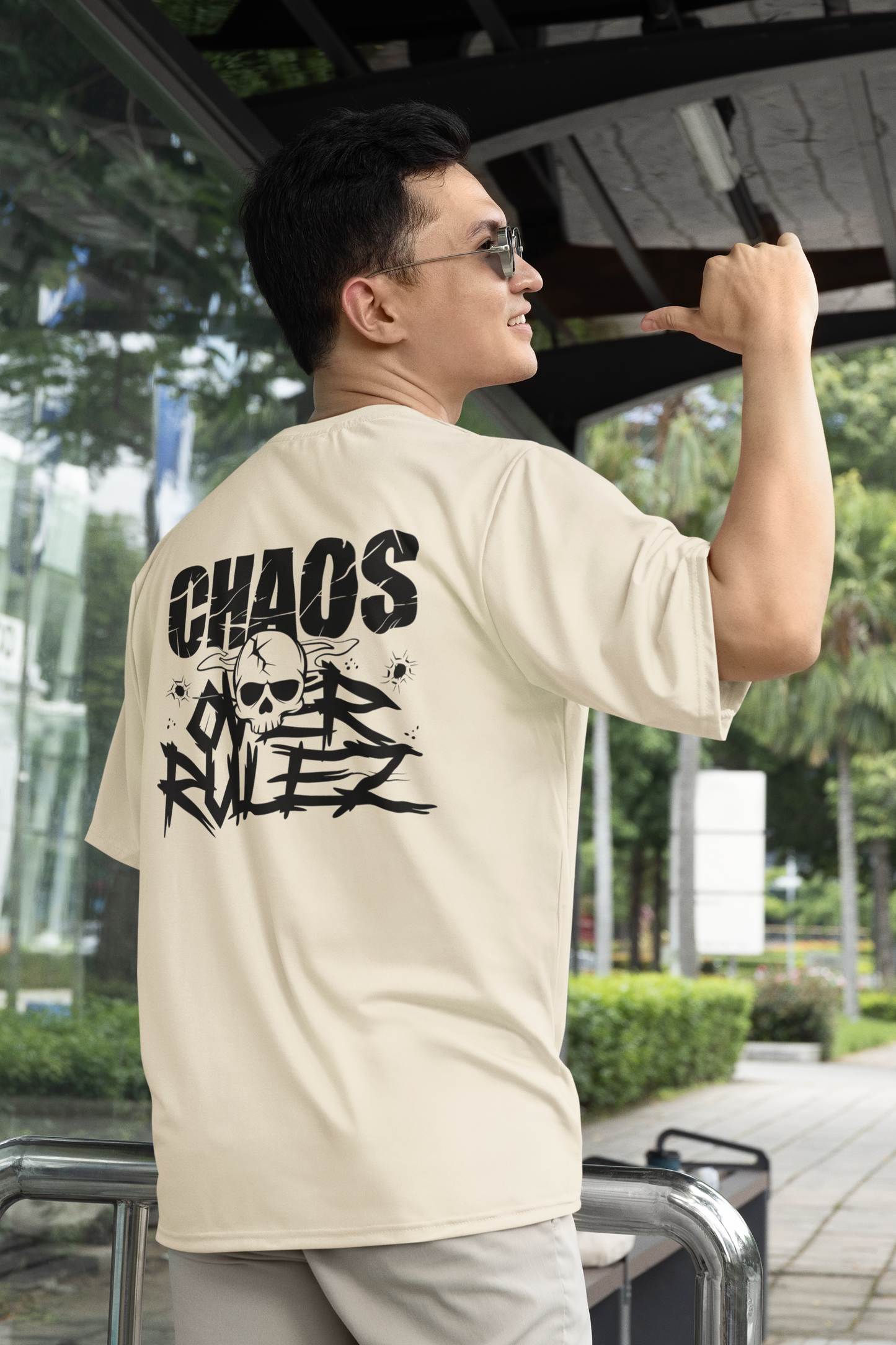 Chaos Over Rules - Unisex Oversized Boxy Tee