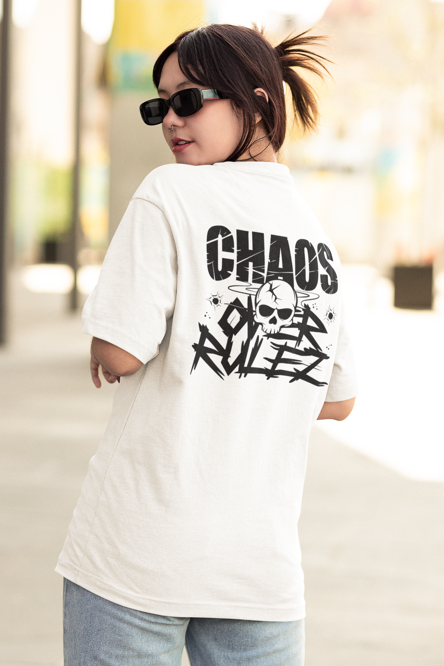 Chaos Over Rules - Unisex Oversized Boxy Tee